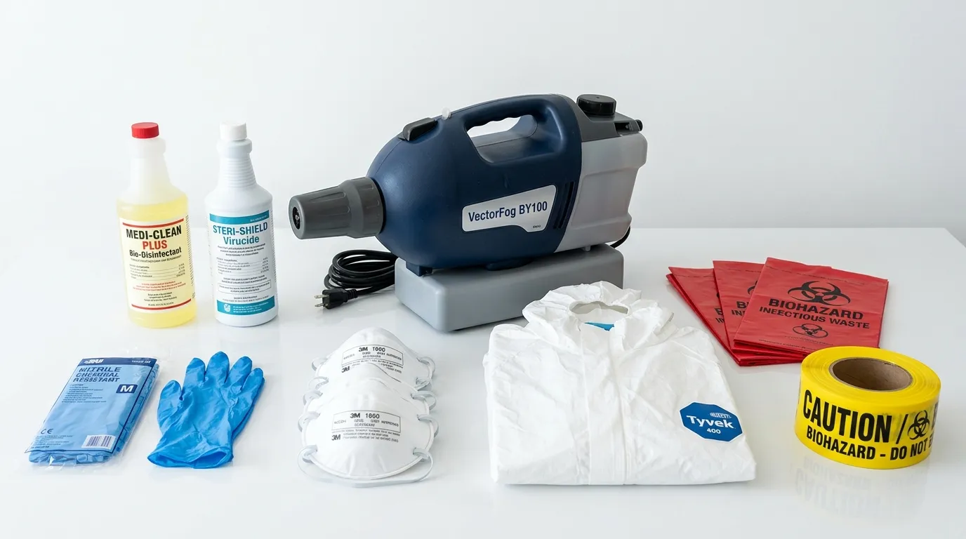 Professional biohazard remediation crew working in San Jose